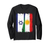 Israel Kurdistan Half Flag Israeli Kurdish Heritage Jersey Long Sleeve T-Shirt