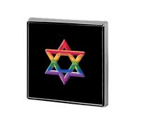 Israel LGBTQ Rainbow Flag Gay Square Badge Personalized Button Brooch Lapel Pins Brooches for Women Men
