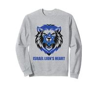 ISRAEL LION'S HEART Flag Star of David Jewish Patriotism Sweatshirt