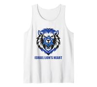 Israel Lion's Heart Flag Star of David Jewish Patriotism Tank Top