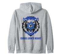 ISRAEL LION'S HEART Flag Star of David Jewish Patriotism Zip Hoodie