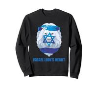 ISRAEL LION'S HEART Jewish Flag and Star of David Support Sweatshirt