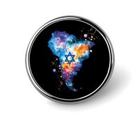 Israel Map Watercolor Print Round Badges Personalized Button Brooch Lapel Pins for Clothing Decoration
