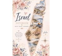 Israel Notebook for Women Beautiful 6 x 9 Lined Journal Featuring the Map of Israel | Girly Christian Notebook for Bible Study, Prayer, Travel & Daily Writing