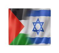 Israel Palestine Flag Bifold Wallet Front Pocket with Money and Credit Card Holder for Men Women