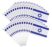 Israel Small Hand Waving Flag 50pcs Handheld Israel National Flag Vivid Color Waving Flag for Indoor Outdoor Decoration