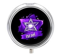 Israel Star Israeli Jewish Pill Box 3 Compartment Small Portable Medicine Case Pill Organizer for Pocket Purse