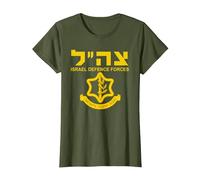 Israel Support Design IDF Israel Defence Forces T-Shirt, Women, Olive Green, Large