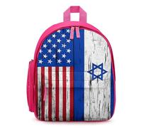 Israel & U.S. Flag Cute Backpack Small Daily Daypack Travel Shoulder Bag with Adjustable Strap Funny Graphic