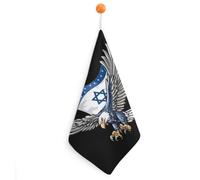 Israel US Flag Ea-gles Hanging Hand Towels Soft Tea Towel 1PCS