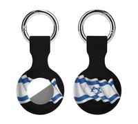 Israel1 Flag Stylish Holder Cases Compatible with AirTag Silicone GPS Trackers Cover Keychain