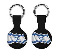 Israel1 Flag Stylish Holder Cases Compatible with AirTag Silicone GPS Trackers Cover Keychain