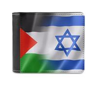 Israel1 Palestine Flag Slim Men's Wallets Soft Front Pocket Bifold Wallet with ID Credit Card Holder