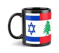 Israeli and Lebanese Flag Ceramic Coffee Mug with Handle Reusable Tea Mugs China Printed Cups for Hot Drinks Home Work 330ml