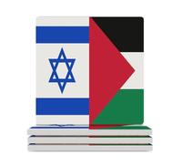 Israeli And Palestinian Flag Ceramic Coaster Set with Cork Base Square Drink Coasters Decorative Cup Table Mats for Office Home