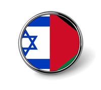 Israeli And Palestinian Flag Print Round Badge Metal Decorative Brooches 1 Inch Funny Lapel Pin Gift Or Backpack Clothing