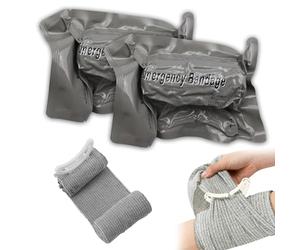 Israeli Bandage 2 Pack, 8 Inch Compression Bandage, Military Tourniquet Compression with Hemostatic Dressing, Tactical Tourniquet Vacuum Sterile Trauma Dressing for First Aid & Self-Rescue