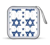 Israeli Flag CD Case Holder Portable 40 Capacity DVD Wallet Storage Organizer for Car Travel