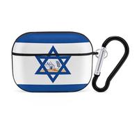 Israeli Flag Compatible with Airpod Pro Case PC Scratch-Resistant Drop-Proof Protective Cover with Keychain