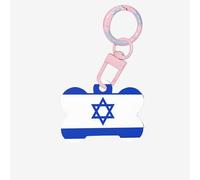 Israeli Flag Dog Tags for Pets,Bone-Shaped Acrylic Pet ID Tags,Perfect for Small to Large Dogs and Cats,Cute & Functional