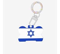 Israeli Flag Dog Tags for Pets,Bone-Shaped Acrylic Pet ID Tags,Perfect for Small to Large Dogs and Cats,Cute & Functional
