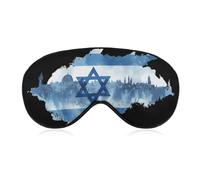 Israeli Flag Israel City Fashion Sleep Eye Mask Soft Covers for Sleeping with Adjustable Strap