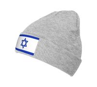 Israeli Flag Knit Hats for Unisex Beanie Vintage Beanies Men Women Hat Accessories Beanies for Adult, Gray, One size