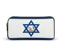 Israeli Flag Large Capacity Pencil Cases with Zippered Portable Pen Pouch Makeup Bag Office Supplies