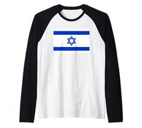 Israeli Flag of Israel Raglan Baseball Tee