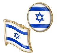 Israeli Flag Pin 2PCS Metal Patriotic Israel Flag Lapel Pin Square and Circular Shape Brooch Pins for Clothing Bags Shirt Backpack DIY Crafts Stand with Israeli Pray for Them Israel