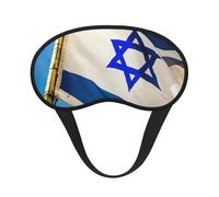 Israeli Flag Print Black Out Eye Mask for Sleeping Airplane, Sleep Mask Polyester for Home and Travel