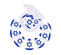 Israeli flag print Guitar Picks 12 Pack, Mixed (0.46-0.96mm) with Storage Case for Guitar,ukulele