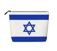 Israeli Flag Print Makeup Bag Travel Toiletry Bag,Travel Makeup Bag,Portable Women Makeup Organizer Case