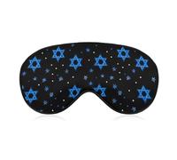 Israeli Flag Print Sleep Mask Soft Eye Mask Eye Cover Eyeshade Blindfold with Adjustable Strap
