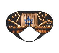Israeli Flag Print Soft Eye Mask Lightweight Sleep Aid Breathable Blackout Travel Nap Yoga Meditation