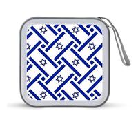Israeli Flag Printed CD Case Hard Plastic Protective DVD Storage Binder Bag for Home Office
