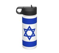 Israeli Flag Printing The Print 18 Oz Stainless Steel Sports Insulated Kettle with Lid for Adult Men Women