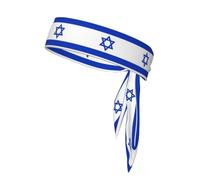 Israeli Flag Sports Head Tie Beach Summer Tropical Tie Sweatband Headband Men Women Elastic Moisture for Running