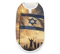 Israeli Flag with Fireworks Dog Shirt for Dogs & Cats Soft Breathable Pet Vest T Shirt Lightweight Dog Tank Top L