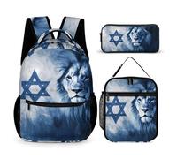 Israeli Symbol Star Lion Flag Casual 3pcs Backpack Sets