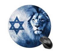 Israeli Symbol Star Lion Flag Round Mouse Pad for Office Home
