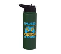 Isreal Hanukkah Gamer Gaming Controller Candle Jew Jewish Stainless Steel Insulated Water Bottle