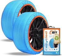 ISSE Recycled Snow Chains for Cars T-62 | Recycled Fabric Snow Chains -Approved Italy EN 16662-1- Everyday Car Chains for Snow and Ice - Kit of 2 Chains