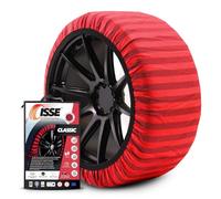 ISSE Snow Socks T-66 | Homologated and High Safety Textile Snow Chains - Kit of 2 Chains for Cars + Gloves