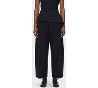 ISSEY MIYAKE High-Waisted Cotton-Blend Wide-Leg Trousers with Belt Loops - Size: 1 - female