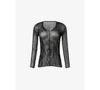Issey Miyake Womens Issey Miyake Chiffon Twist Pleats Shirt Black 2