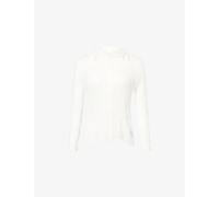 Issey Miyake Womens Issey Miyake Chiffon Twist Zip-Through Pleats Shirt White 2
