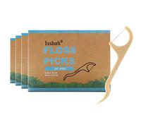 Isshah Natural Dental Floss Picks - 200 Count - BPA Free, Biodegradable, Compostable, Eco Friendly, Natural Dental Picks by Isshah, Beige,