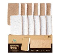Isshah Natural Kitchen Scrub Sponges for Dishes - Plant-Based - 24 Count