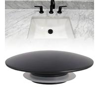Issimober 66mm Basin Waste Sink Plug Cap Matte Black Pop Up Bathroom Sink Push Button Brass Drain Stopper with Copper Pin Silicone Seal Easy Installation for Bathroom Kitchen Vanity Sink